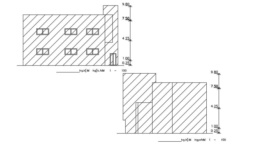 16x14m house building elevation view