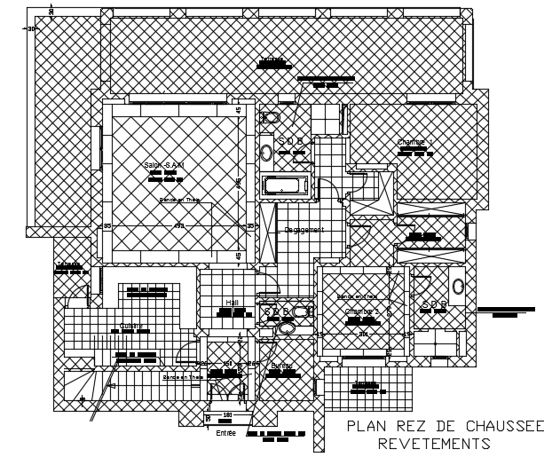 16x15m ground floor 2D AutoCAD house plan and site layout drawing