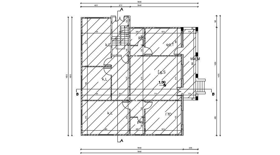 16x16 Meter Ground Floor Layout DWG File