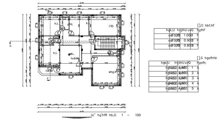16x16 meter 2 BHK House First Floor Plan AutoCAD File