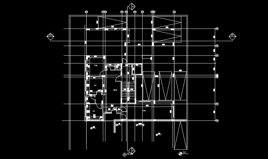 16x17m ground floor house plan AutoCAD drawing