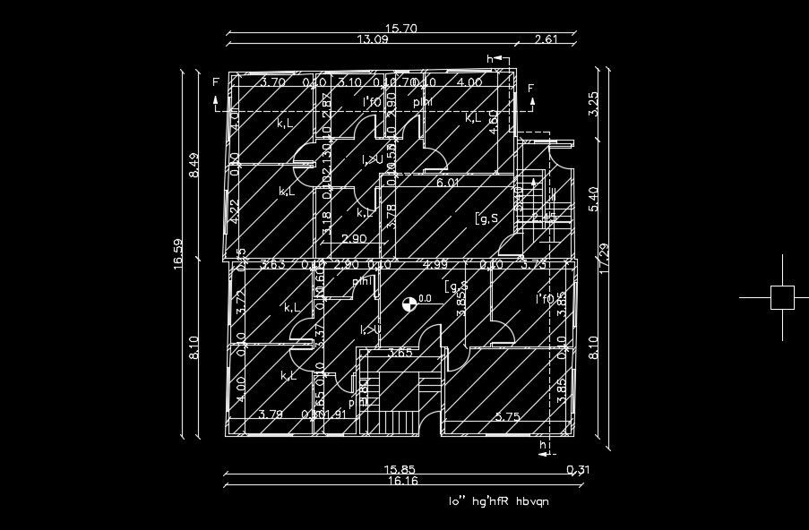 16x17m house plan is given in this AutoCAD drawing model