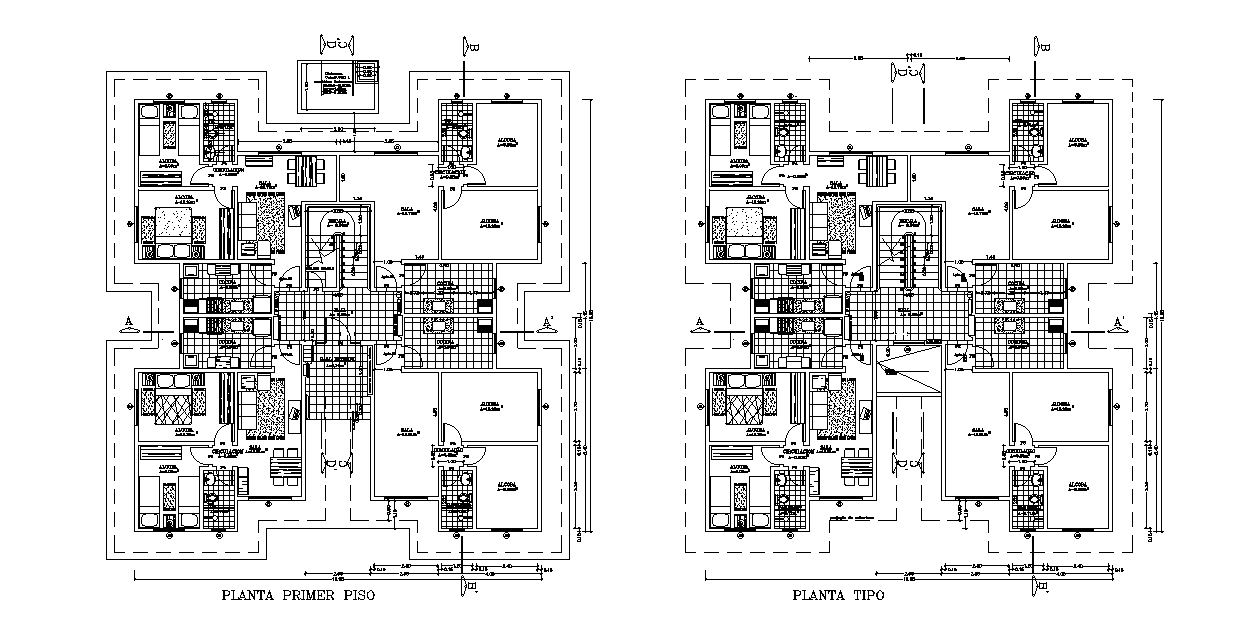 16x17m house plan is given in this Autocad drawing file. Download the Autocad file.
