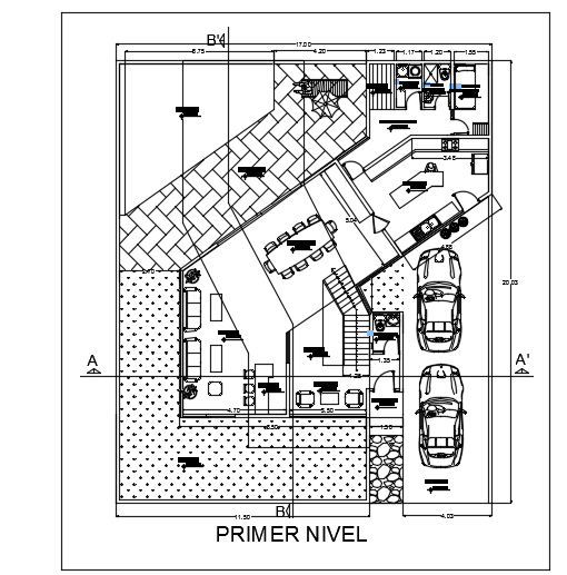 16x20m luxury villa ground floor plan AutoCAD model