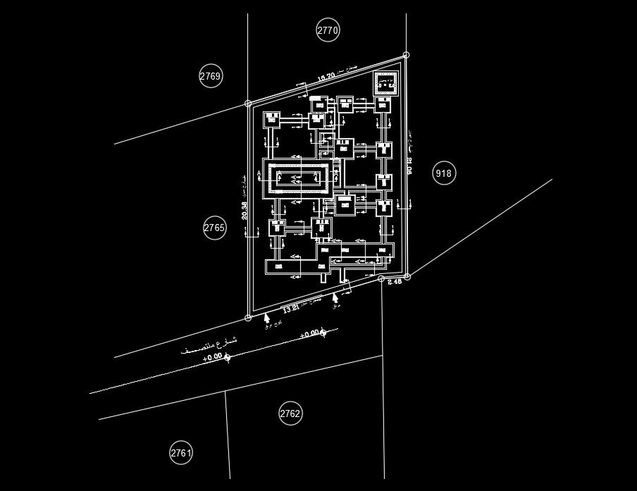 16x21m residential site layout AutoCAD drawing