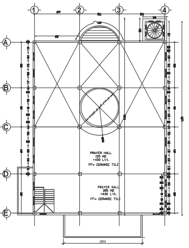 16x25m mosque ground floor plan Autocad model is given in this file