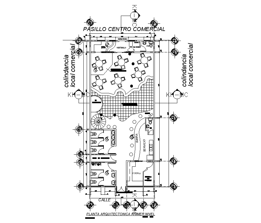 16x36m Restaurant plan is given in this AutoCAD drawing model.Download now.