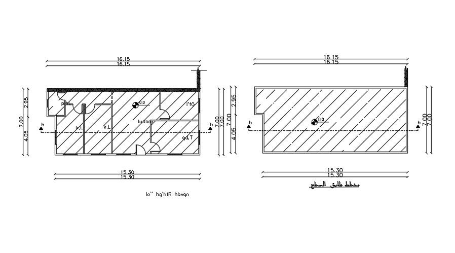 16x7 Meter House plan AutoCAD File
