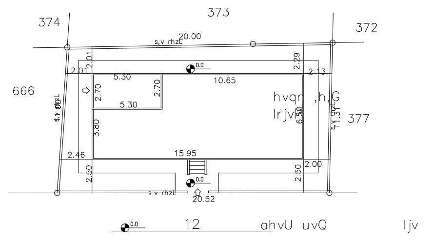 16x7m house plan outer layout drawing