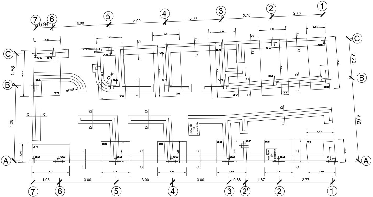 16x7m local commercial shop plan of wall layout is given in this Autocad drawing file. Download now.