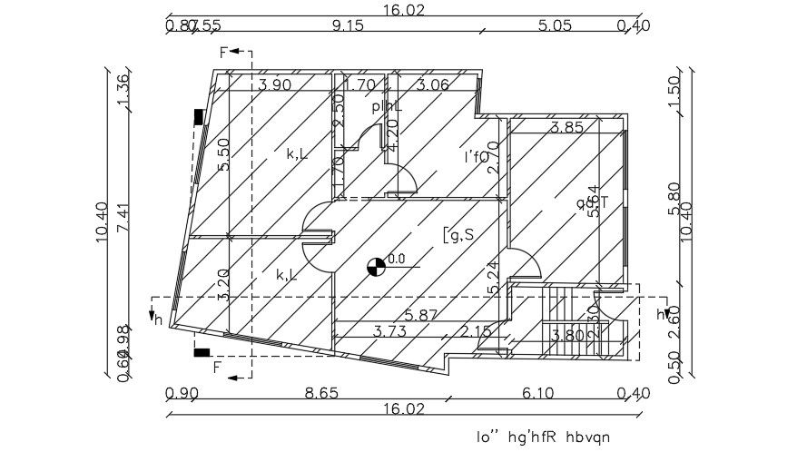 16x8meter residential site layout drawing