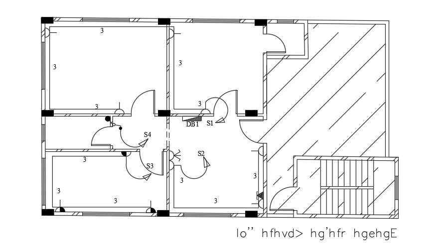 16x8m house plan of the switch point location drawing