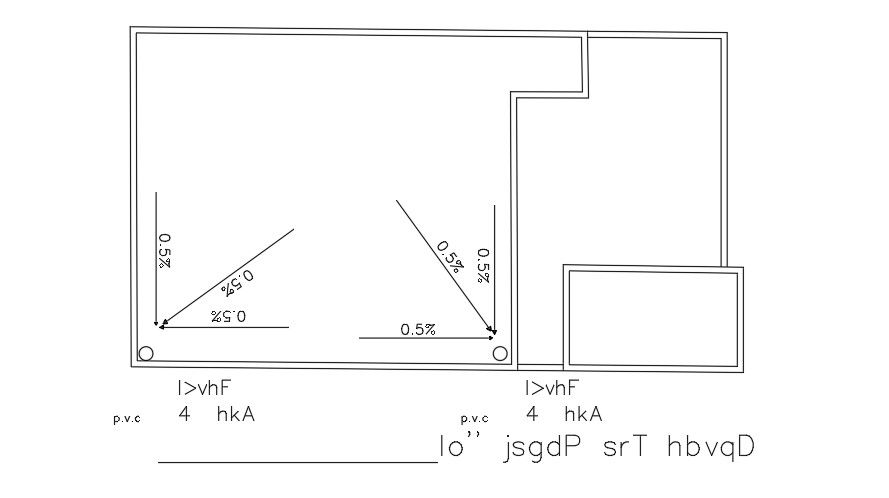 16x8m house plan roof rainwater slope drawing