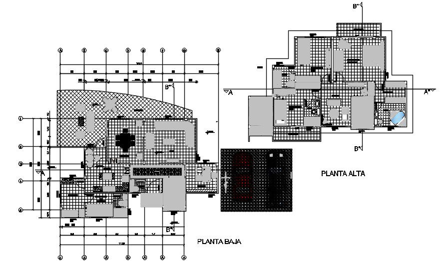 16x9m ground & first floor house plan is given in this Autocad drawing file. Download now.