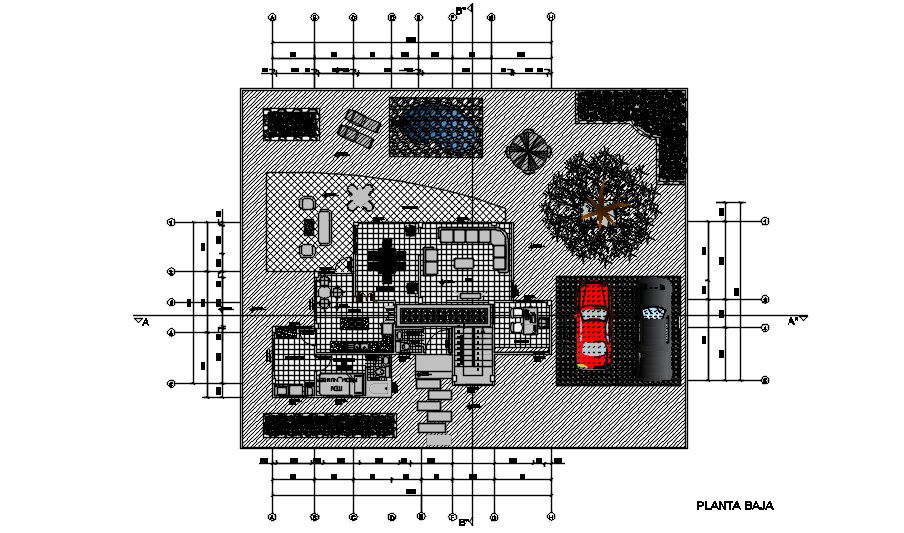 16x9m house plan is given in this Autocad drawing file. Download now.