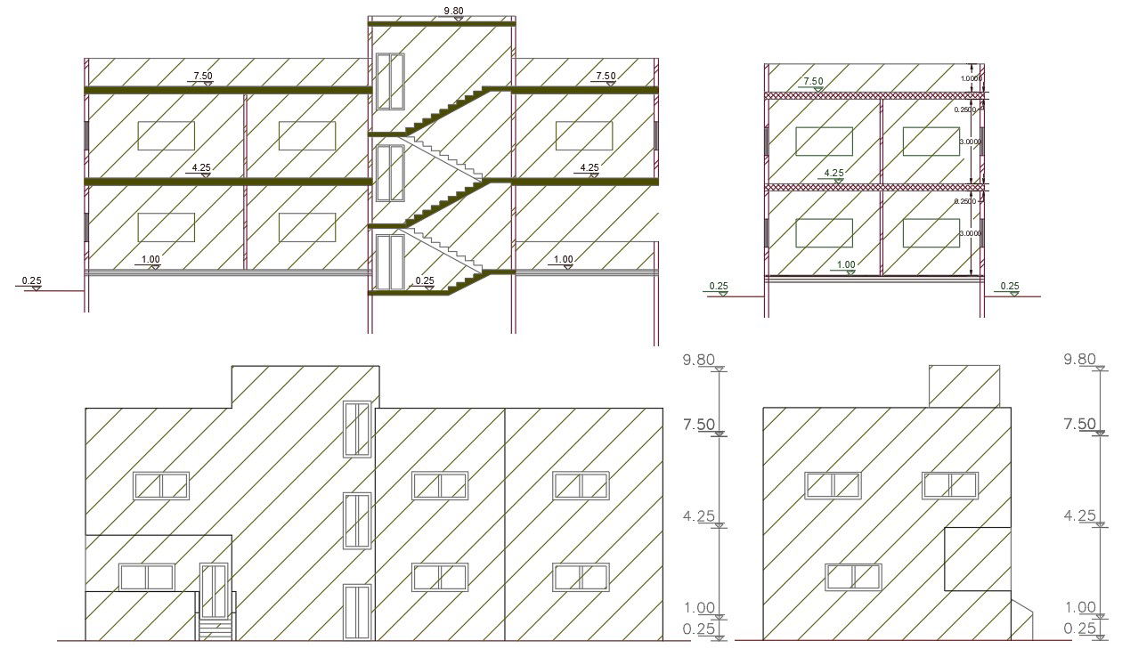1700 Square Feet House Building Design DWG File
