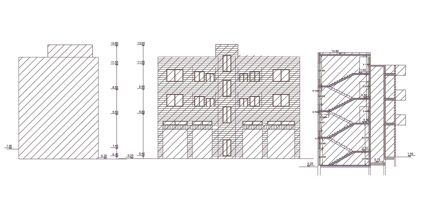 170 Square Meter 2 BHK Apartment Building Design