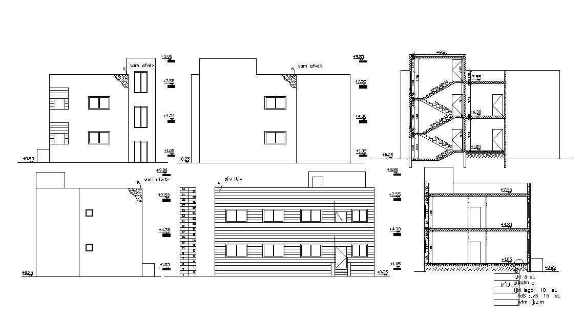 170 Square Yards House Building Design DWG File