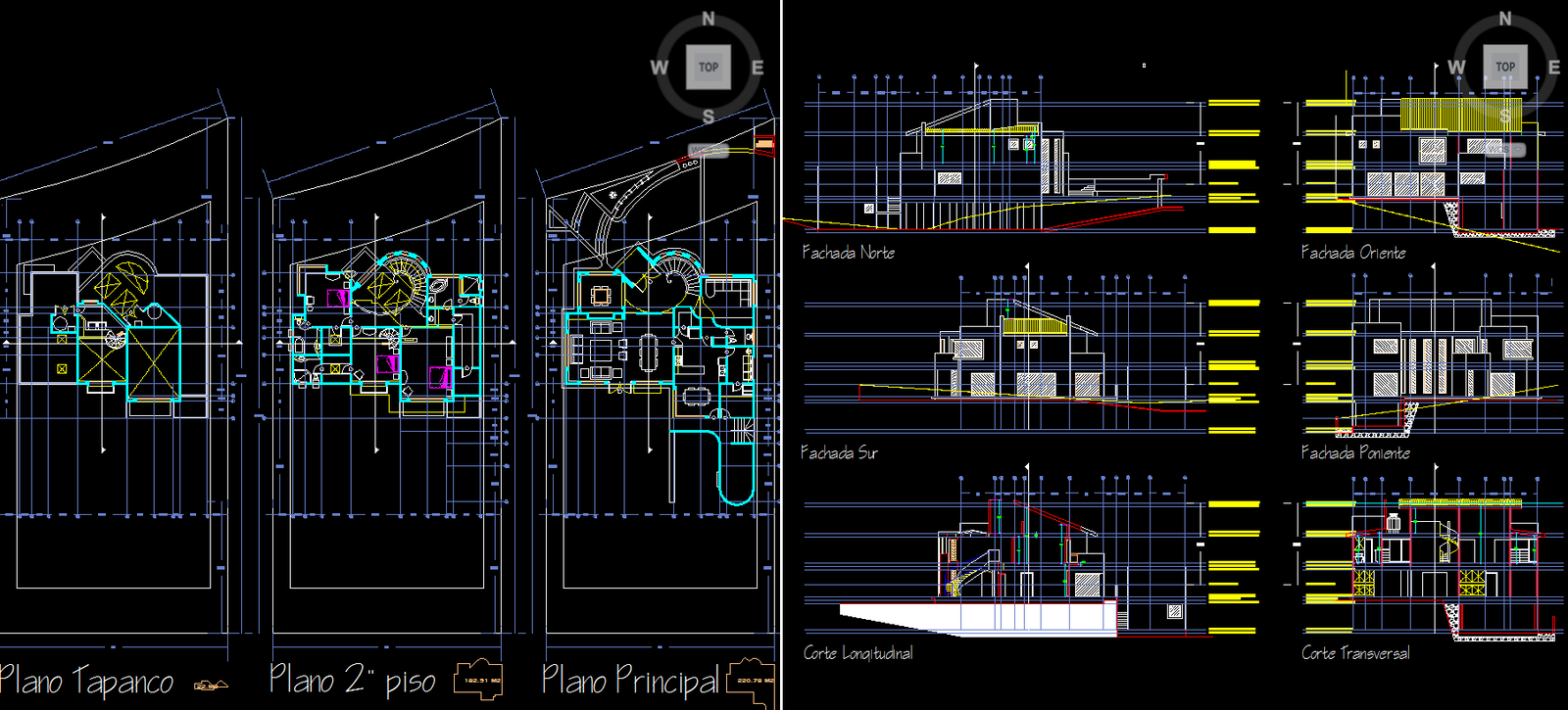 Modern House AutoCAD DWG File with Floor Plan and Section Details