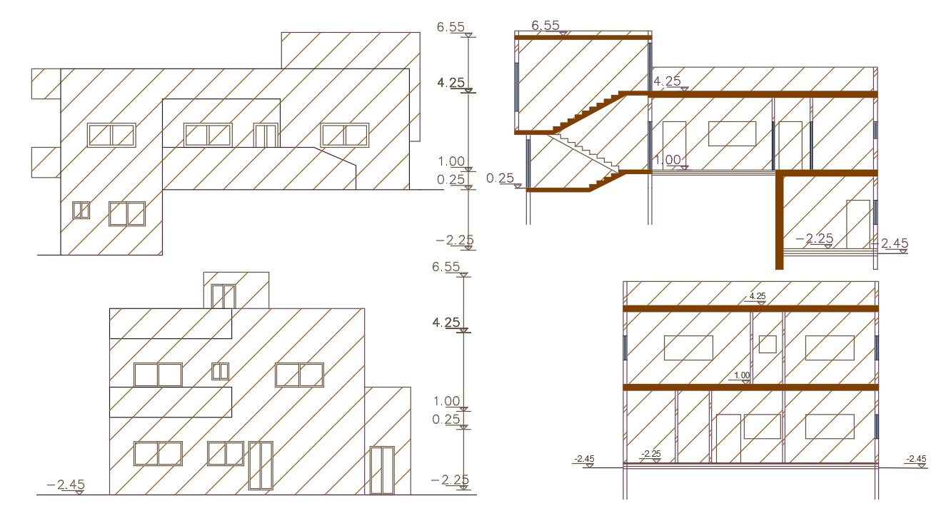 1750 Square Feet House Building Design DWG File