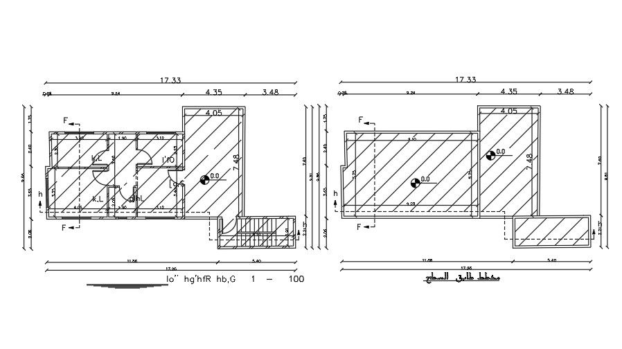17x10 Meter First Floor And Terrace Floor Plan House CAD File