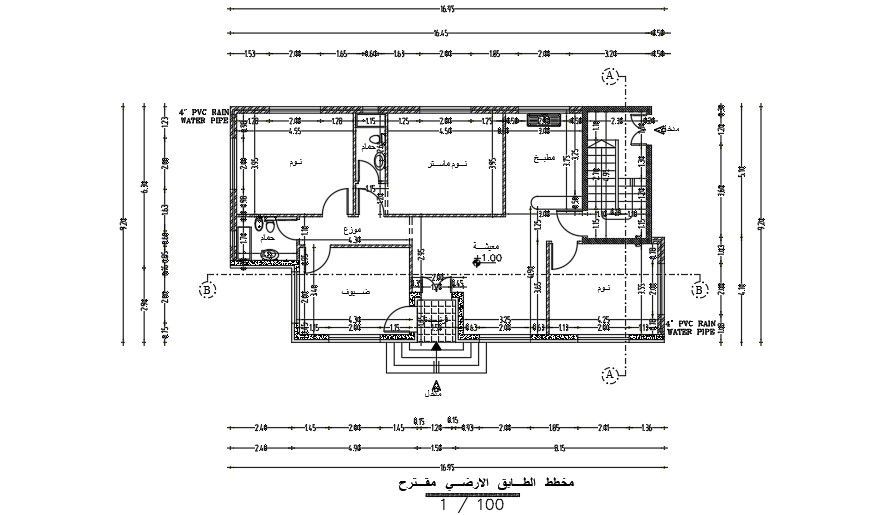 17x10 Meter Ground Floor Plan AutoCAD File