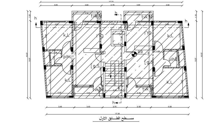 17x10m first floor house plan drawing download now