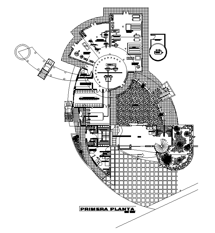 17x10m office cum guest house ground floor detail drawing