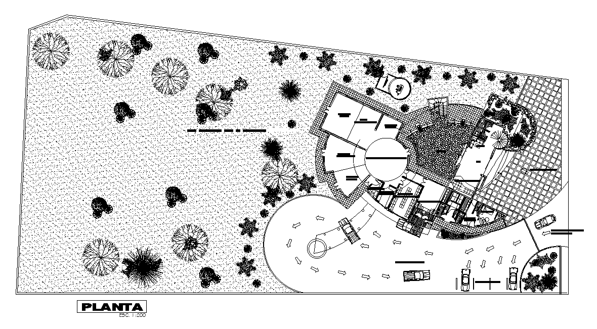 17x10m office cum guest house site layout AutoCAD 2D model