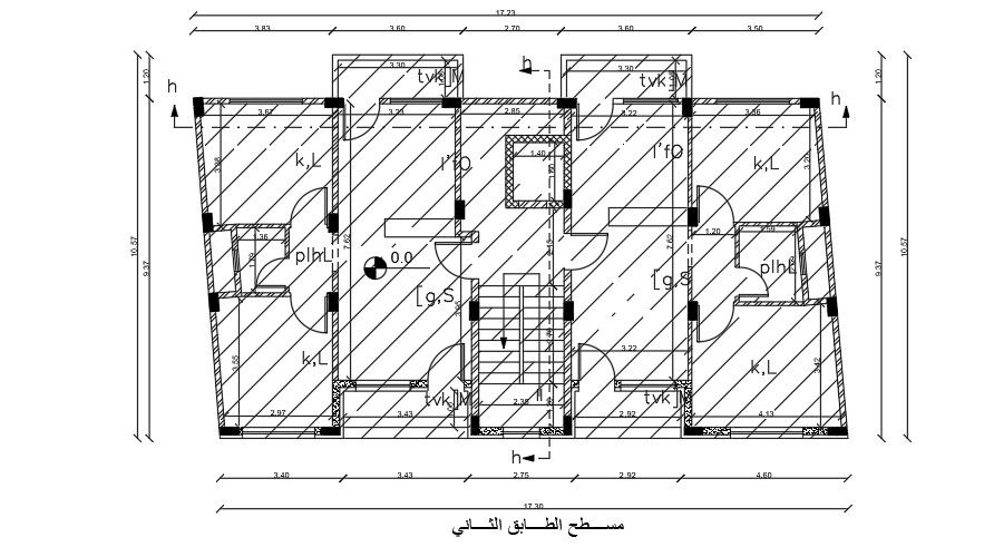 17x10m second floor house plan drawing download now
