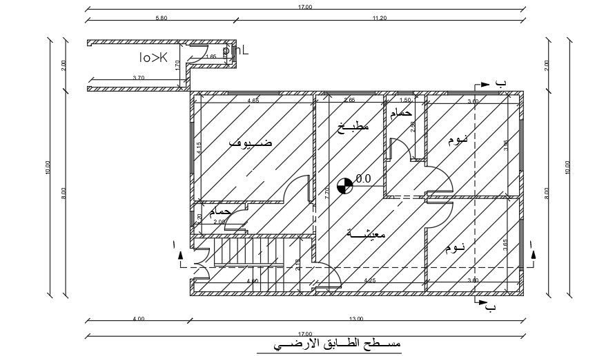 17x10m site layout is given in this AutoCAD drawing model