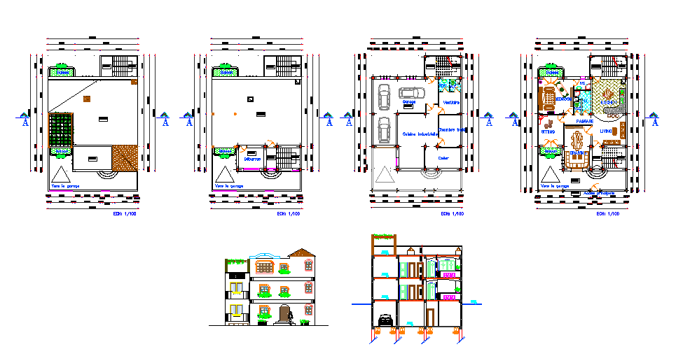 17x11 Meter 1 BHK House Plan AutoCAD File