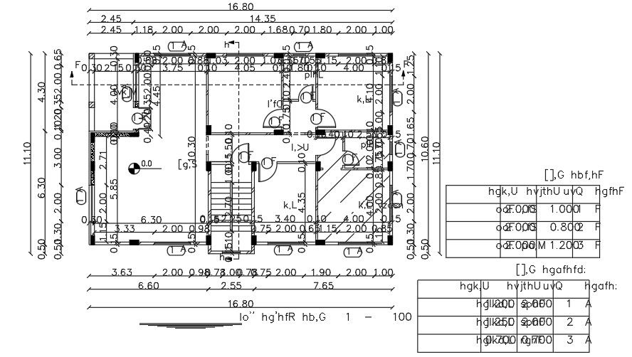 17x11m first floor house plan 2D drawing