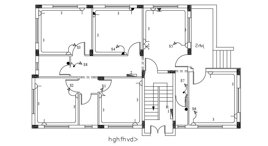 17x11m house plan of the switch point location drawing