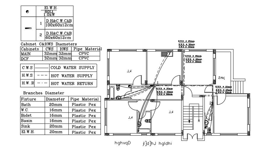 17x11m house plan water supply drawing download now
