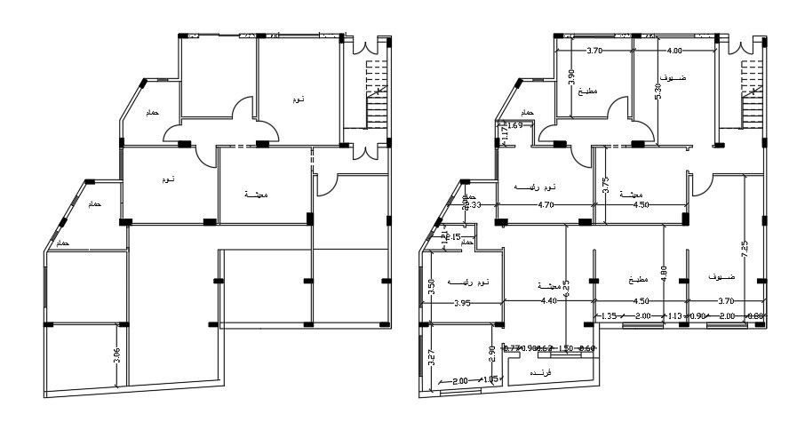17x12 Meter house Ground Floor Plan AutoCAD File