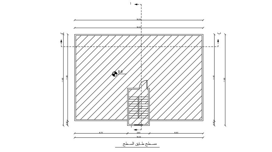 17x12m house plan of the roof layout drawing