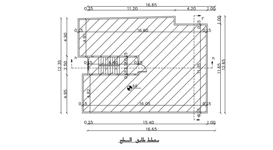 17x13 Meter 3 BHK Apartment Terrace Plan AutoCAD File