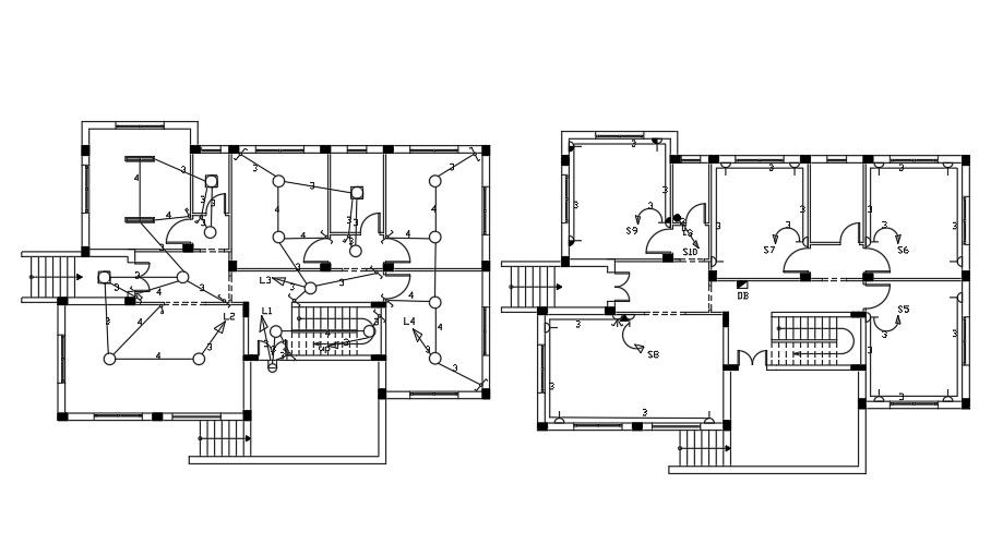 17x13 Meter Electric Plan Of House AutoCAD File