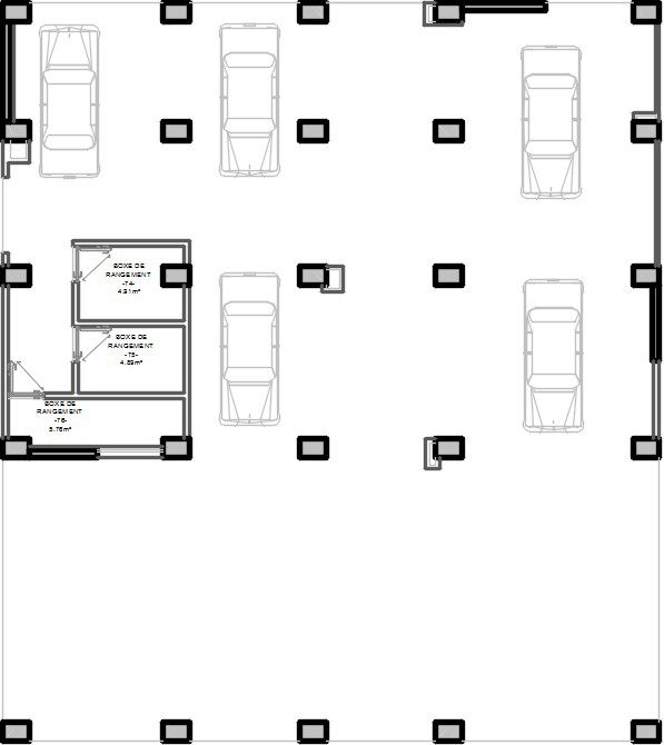 17x14m apartment basement 3 floor plan is provided in this CAD drawing