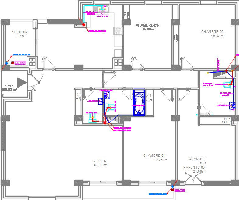 17x14m architecture apartment fourth floor house plan