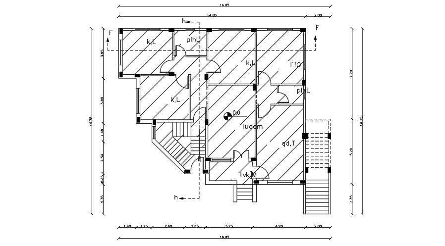 17x14m first floor house plan drawing