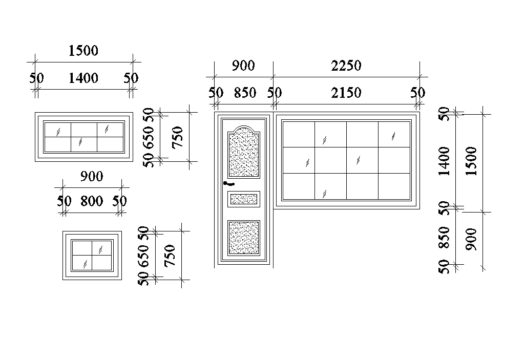 17x14m residential plan of door cum windows details are given in this drawing model. Download now.