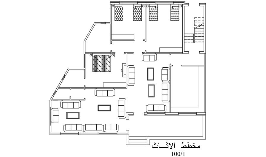 17x15 Meter 3 BHK House Building Furniture Layout Plan