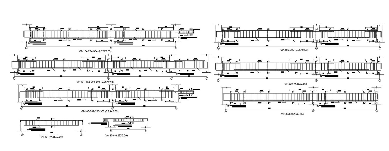17x15m twin house plan of longitudinal beam section is given in this Autocad drawing file. Download now.
