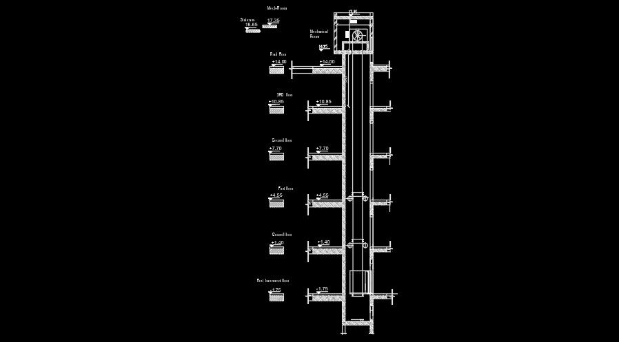 17x17m house building lift view is given in this AutoCAD drawing model