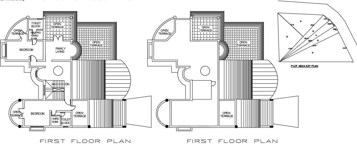 17x19m House First Floor Plan DWG AutoCAD Drawing for Architects
