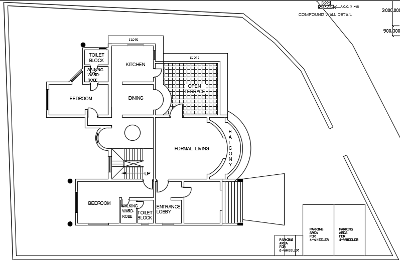17×19 m Architecture House Ground Floor Plan AutoCAD 2D Drawing