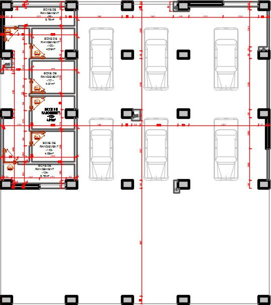 17x20m D block apartment plan 2D AutoCAD drawing