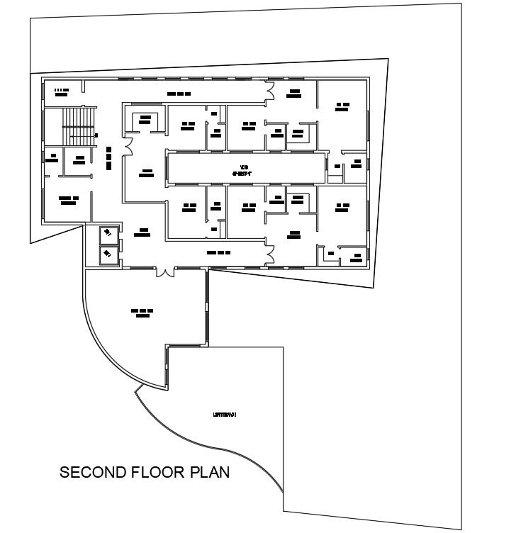 17x21m second floor office cum residential plan is given in this Autocad drawing file. Download now.